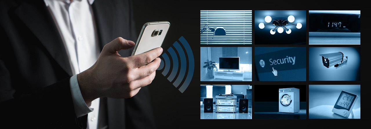 Smart, home, system, man, person, apartment, kitchen, bath, living room, bedroom, pear, camera, security, lighting, connection, setup, wifi, house, hand, technology, automation, building, control, int
